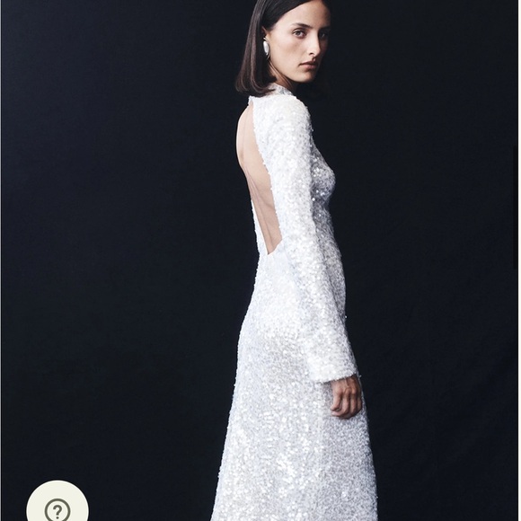 Meshki Silver Long Sleeve Sequin Dress - Picture 3 of 4